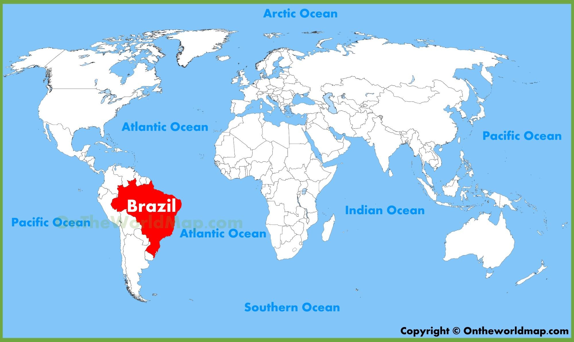 brésil sur la carte du monde