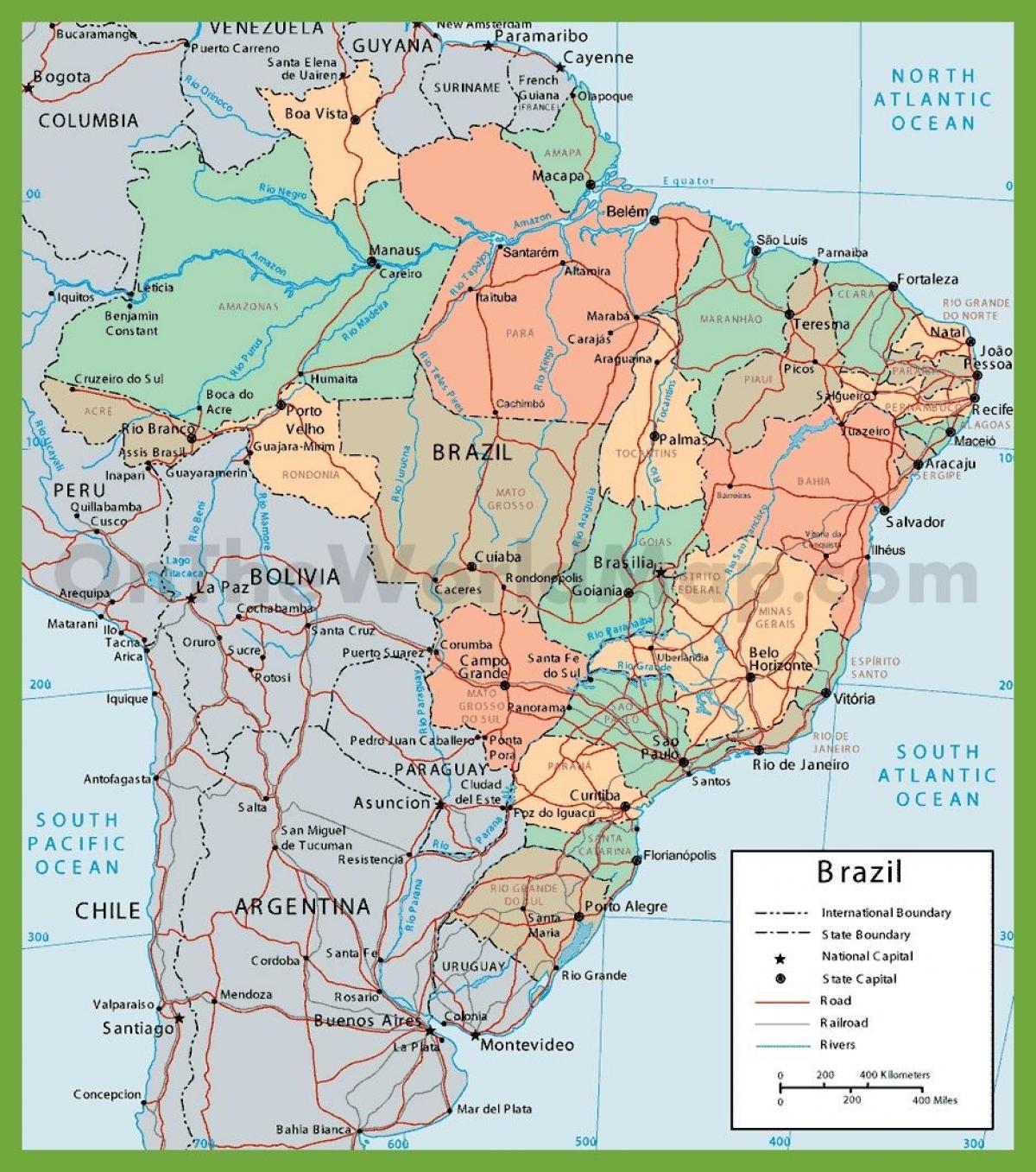 carte politique du Brésil
