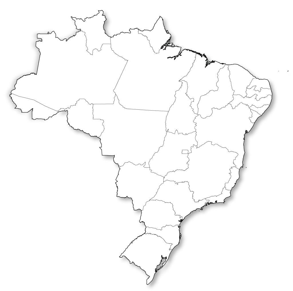 La carte du brésil vide