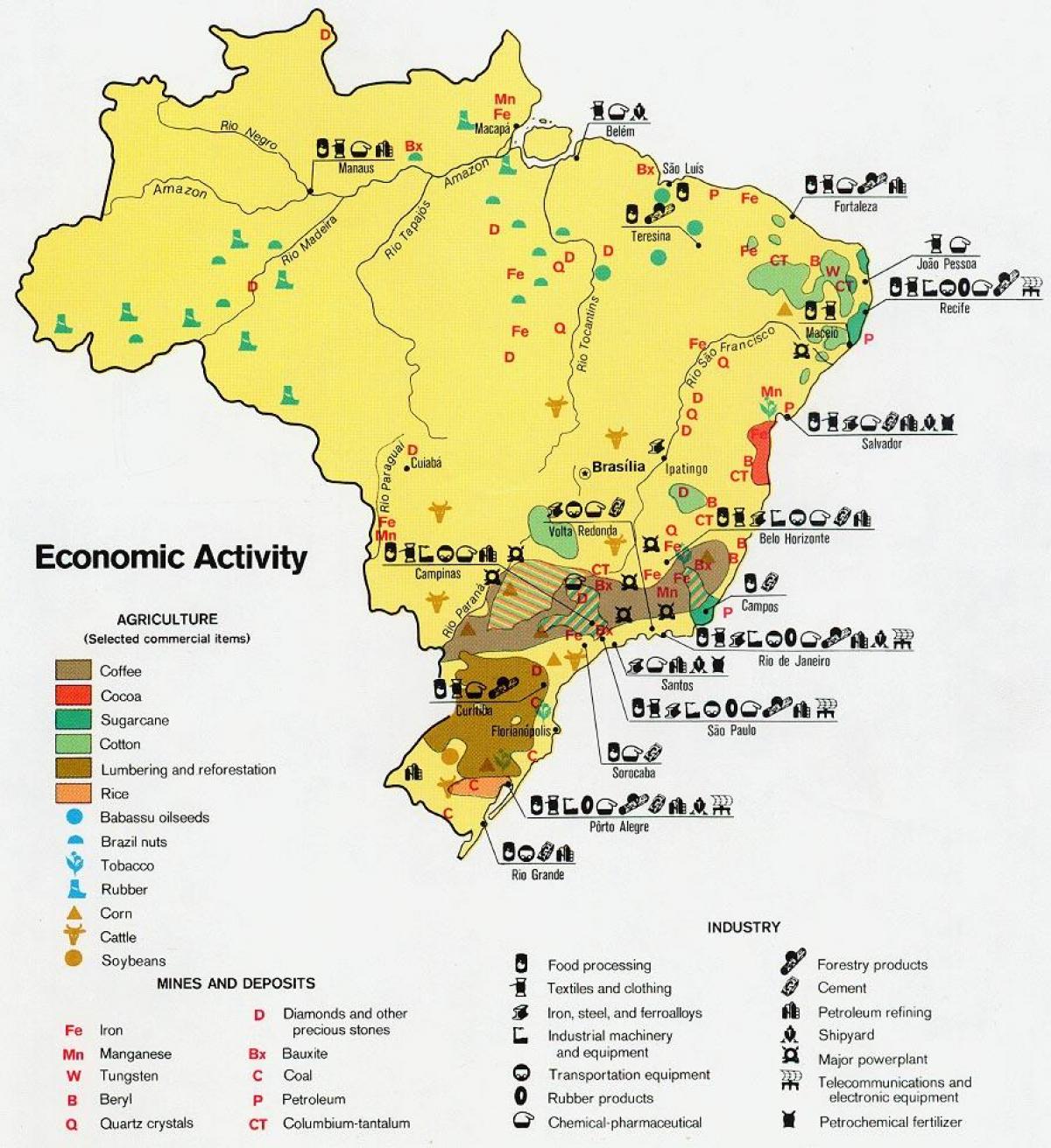 carte économique du Brésil