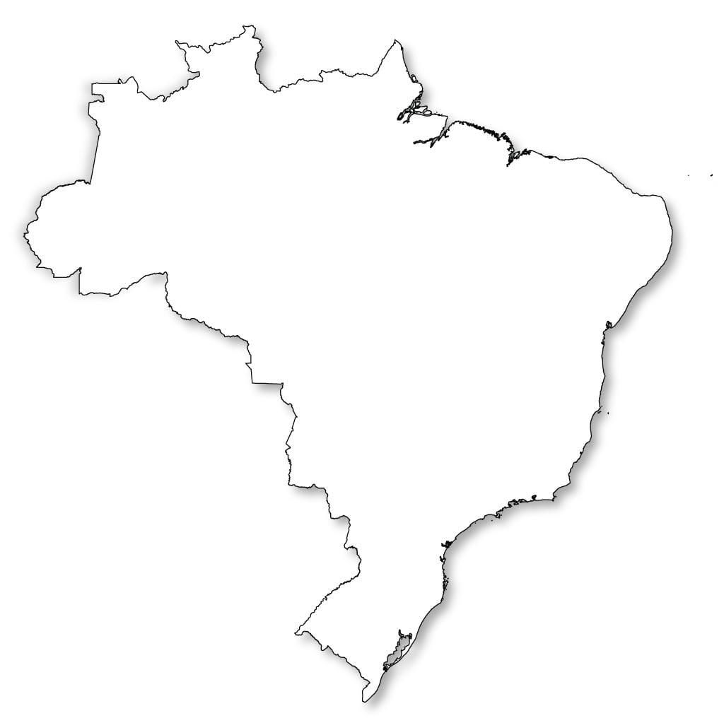 carte du Brésil contour