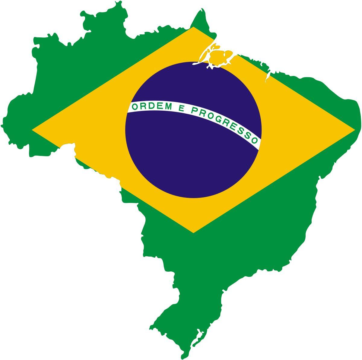 Le brésil drapeau carte