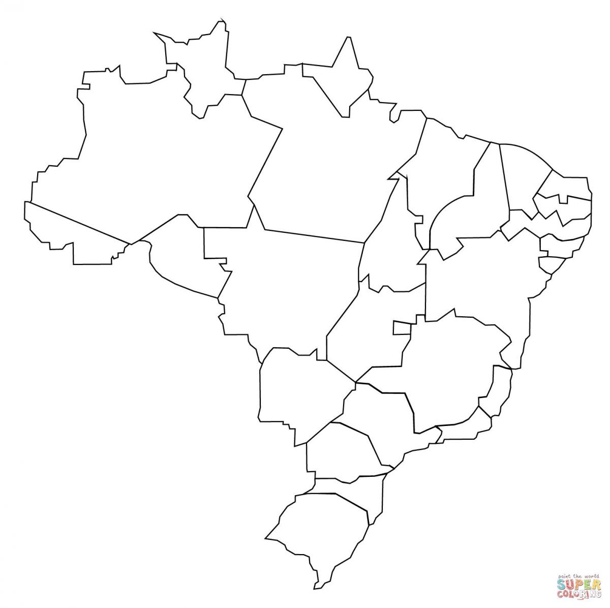 noir et blanc la carte du Brésil