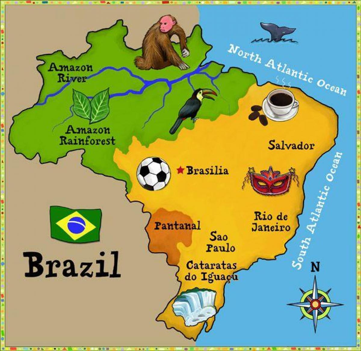 carte du Brésil pour les enfants