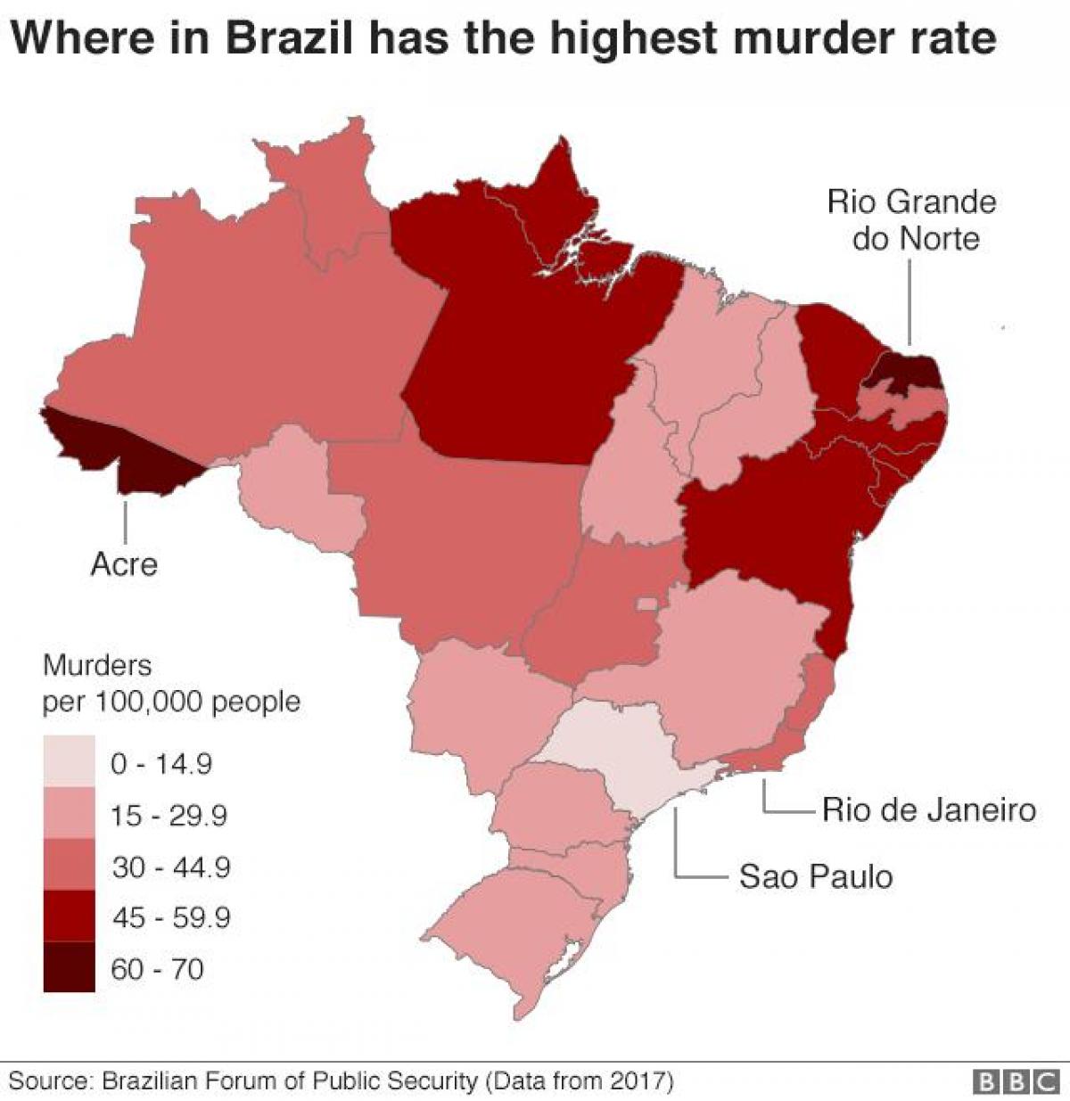 carte du Brésil crime
