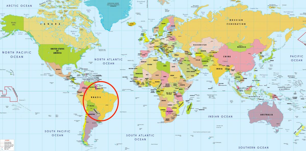 Le brésil dans la carte du monde
