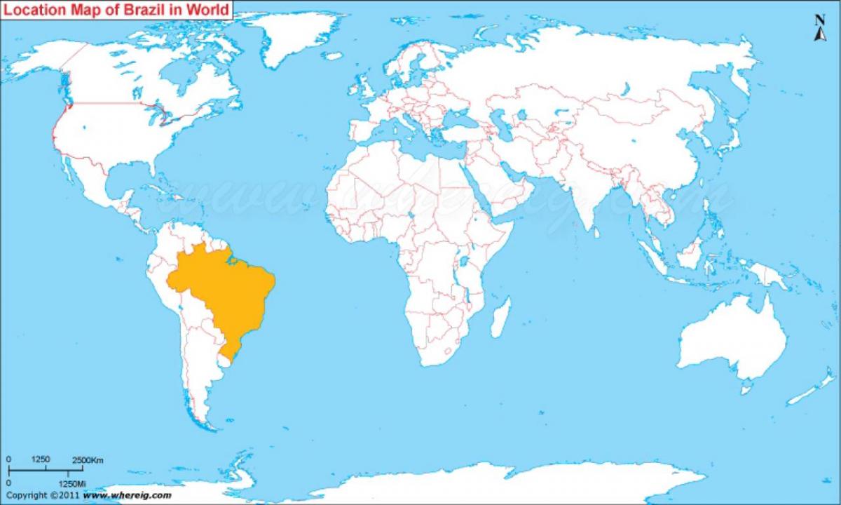 emplacement du Brésil sur la carte du monde