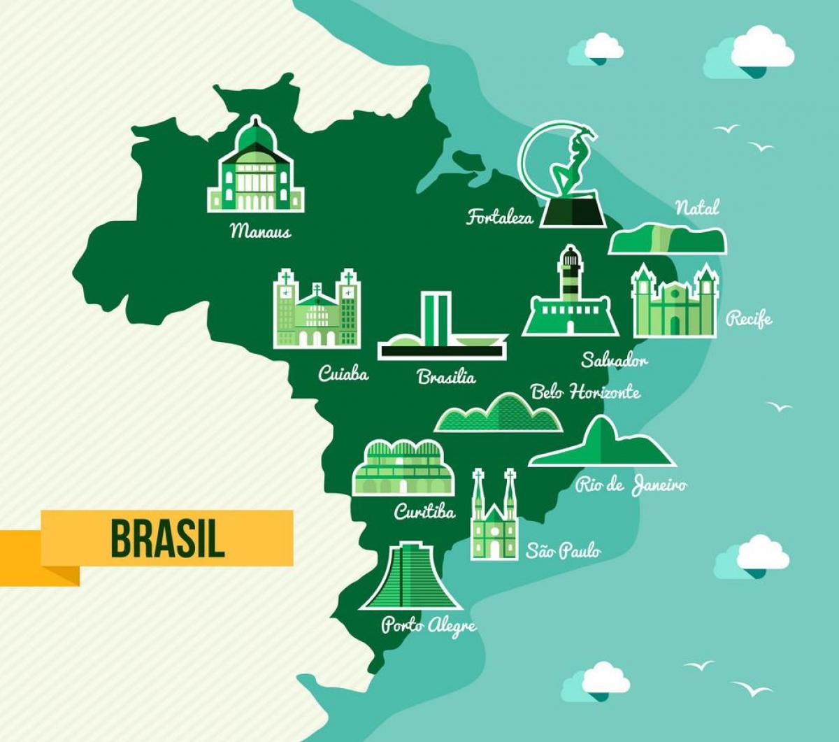 carte du Brésil monuments