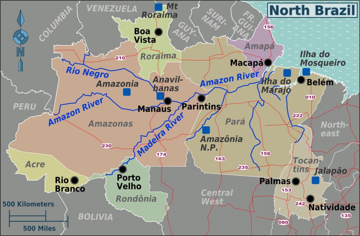 carte du nord du Brésil