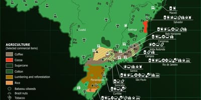 Carte du Brésil de ressources naturelles