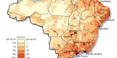 La densité de la Population de la carte du Brésil