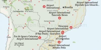 Les aéroports dans la carte du Brésil
