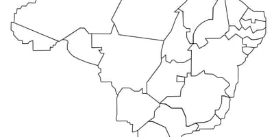 Noir et blanc la carte du Brésil