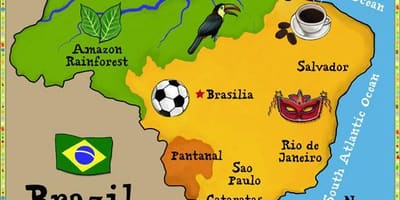 Carte du Brésil pour les enfants