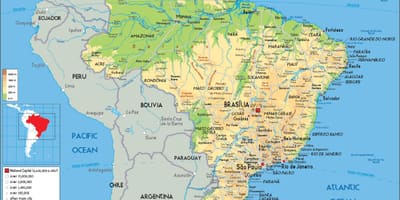 Le brésil sur la carte