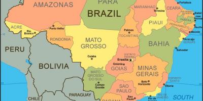 Carte du Brésil avec les villes et les états