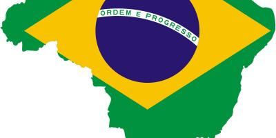 Le brésil drapeau carte