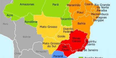Le brésil carte des régions