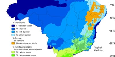 Carte climatique au Brésil