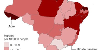 Carte du Brésil crime