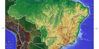 La carte topographique Brésil