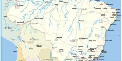 Carte du Brésil rivières
