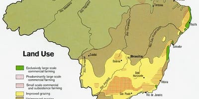 Carte du Brésil, de l'agriculture