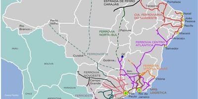 Le brésil, la carte ferroviaire