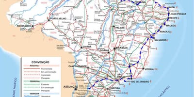 Carte du Brésil transports