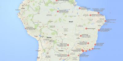 Les aéroports internationaux de la carte du Brésil