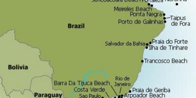 Carte du Brésil plages