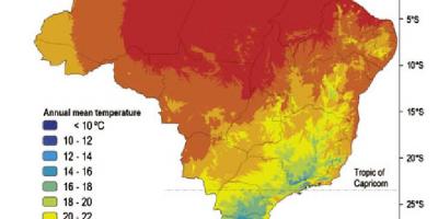 Carte du Brésil température