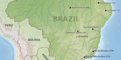 Montagnes dans la carte du Brésil