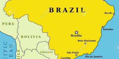 Grandes villes dans la carte du Brésil
