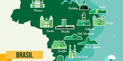 Carte du Brésil monuments