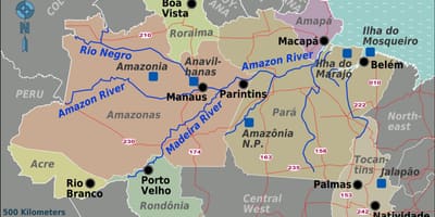 Carte du nord du Brésil